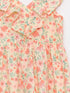 LC Waikiki V-Neck Printed Short Sleeve Girls Dress and Buckle